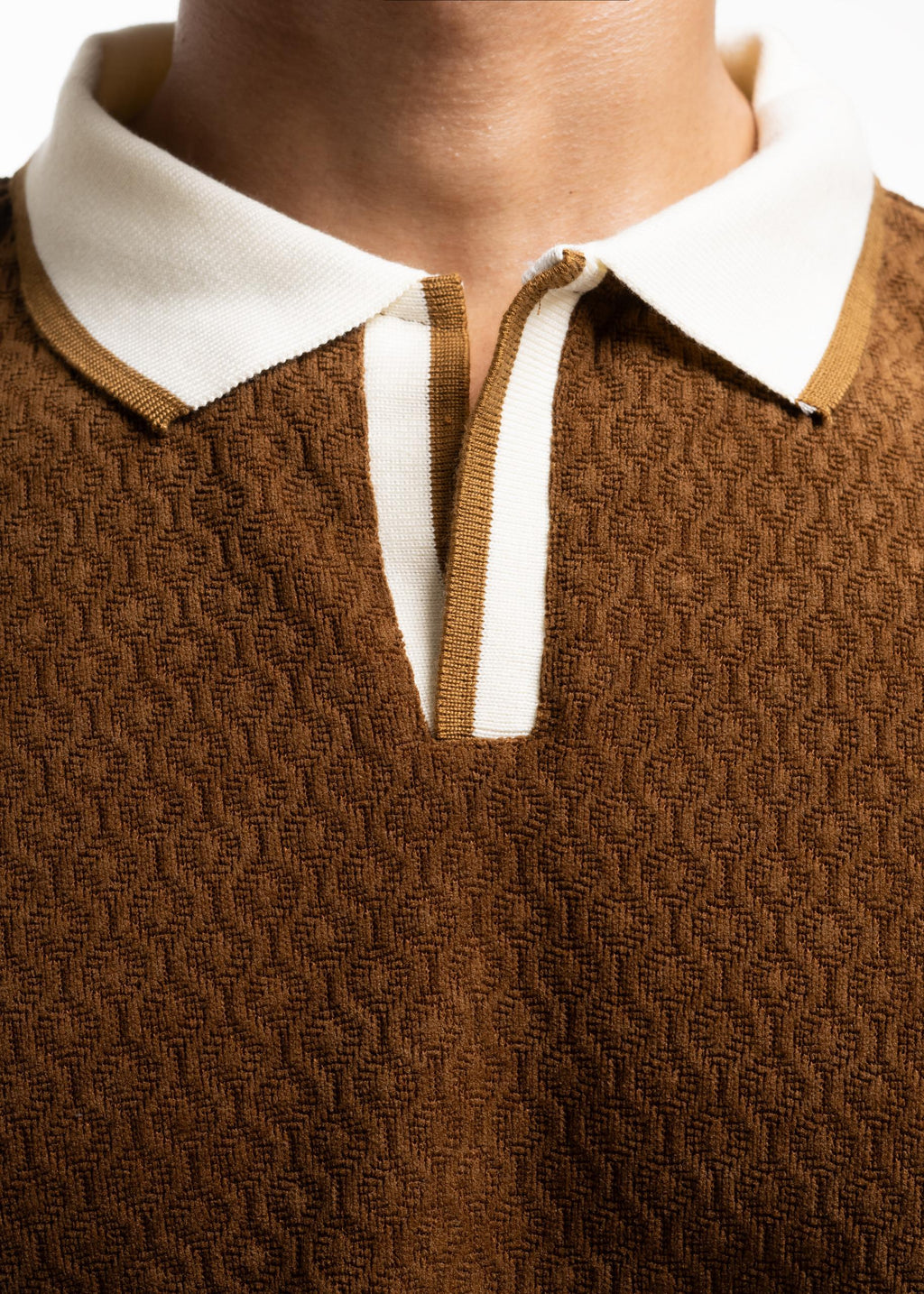 Vintage Knit Polo – Tobacco Brown